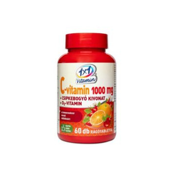 1×1 Vitamin C-Vitamin 1000mg+D3+csipkebogyó rágótabletta 60 db